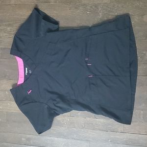 Scrubstar black and pink scrub top